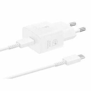 CARICABATTERIA DA RETE SAMSUNG SUPER FAST CHARGING 25W USB-C + CAVO TYPE-C EP-T2510XWEGEU WHITE