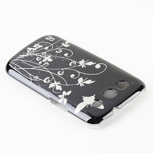 COVER IN PLASTICA NERA CON FANTASIA FLOREALE PER GALAXY S3 I9300