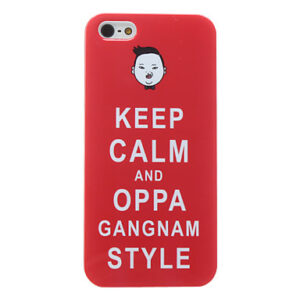 COVER IN POLICARBONATO CON SCRITTA KEEP CALM AND OPPA GANGNAM STYLE PER IPHONE 5