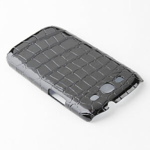 COVER IN POLICARBONATO NERA CON FANTASIA A PELLE DI COCCODRILLO PER GALAXY S3 I9300