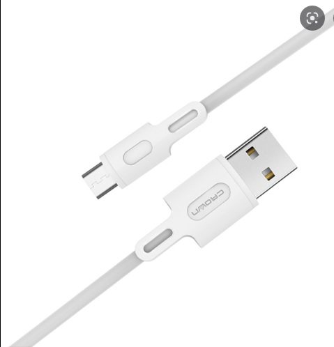 CROWN CAVO USB MICRO USB DATI E RICARICA 1MT 2A BIANCO CMCU-003M