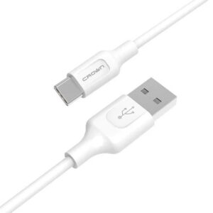 CROWN CAVO USB TYPE-C DATI E RICARICA 1MT 2A BIANCO CMCU-004C