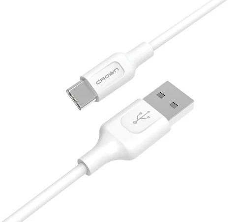 CROWN CAVO USB TYPE-C DATI E RICARICA 1MT 2A BIANCO CMCU-004C