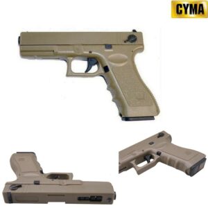 CYMA PISTOLA ELETTRICA SOFTAIR GLOCK 18C COLPO SINGOLO/RAFFICA COLORE TAN CM030T