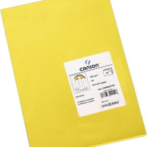 Canson Guarro Confezione Da 50 Cartoncini Iris A4 185g - 21x29,7cm - Colore Giallo Canarino