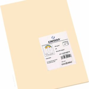 Canson Guarro Confezione da 50 Cartoncini Iris A4 da 185 g - 21x29,7 cm - Colore Guscio d'Uovo