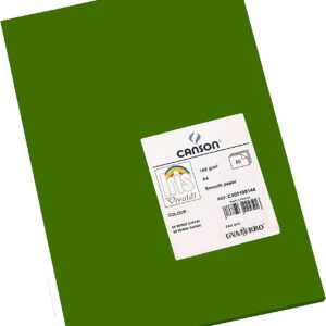 Canson Guarro Confezione da 50 Cartoncini Iris A4 da 185 g - 21x29,7 cm - Colore Verde Safari