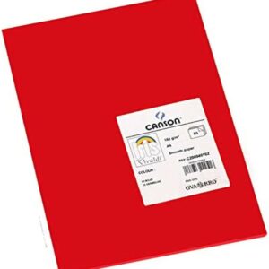 Canson Guarro Confezione da 50 Cartoncini Iris A4 da 185g - 21x29,7cm - Colore Rosso