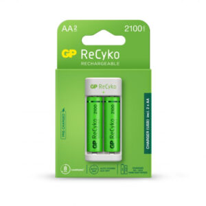 Caricabatterie USB Recyko E211 con 2 Batterie Ricaricabili 1,5V Stilo AA NiMH 2100mAh incluse