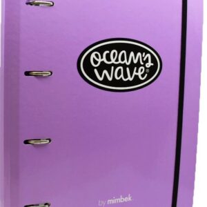 Cartella Oceans in Cartone Resistente alle Onde - 4 Anelli Misti da 40mm - Chiusura in Gomma - Include 100 Fogli a Griglia da 90gr + 20 in Omaggio - Divisori in Cartone in 6 Colori - Colore Viola