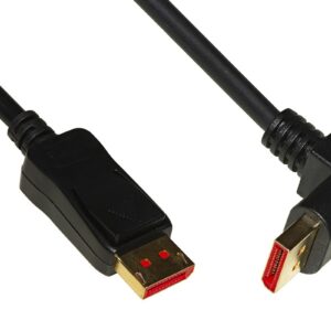 Cavo Di Connessione Displayport 1.4 8K Mt 1,8 Connettore Angolato A 90°