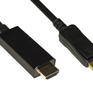 Cavo Displayport 1.4 - Hdmi 2.0 Contatti Dorati 4Kx2K 60Hz 18Gbps Hdr Rgb 4:4:4 Doppia Schermatura Mt 1