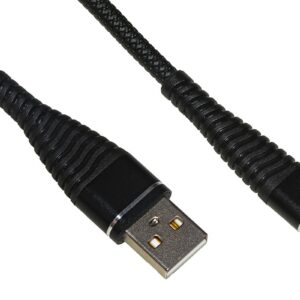 *Cavo Micro Usb Mt 1 Guaina Intrecciata Con Protezione Flessibile Sul Connettore Colore Nero