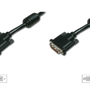 Cavo Prolunga Dvi -D(24+1) Maschio-Femmina Dual Link Con Due Ferriti Colore Nero Mt 2