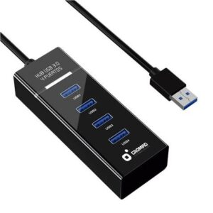 Cavo USB 3.0 Cromad - Lunghezza 30cm - Velocità di Trasferimento 5 Gbps - 4 Porte - Nessuna Installazione Richiesta - Compatibile con Tutti i Sistemi Operativi - Colore Nero