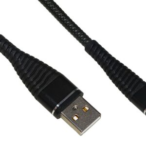 *Cavo Usb-C Mt 1,2 Cavo A Spirale Colore Nero Con Protezione Flessibile Sul Connettore