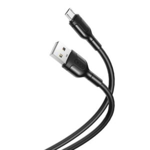 Cavo di Ricarica e Trasmissione Dati XO - Lunghezza 1m - Connettore Micro USB - Silicone Morbido e Resistente - Alta Velocità 5V, 21A - Colore Nero