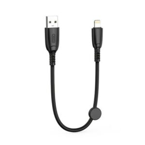 Cavo di ricarica rapida USB XO NB247 - Lightning - 6A - 25 cm con clip - Colore nero