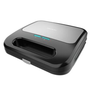 Cecotec Rock nToast 3 in 1 Sandwich Maker 800W - Capacità per 2 panini - 3 piastre intercambiabili con rivestimento RockStone - Finiture in acciaio inossidabile