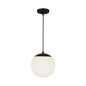 Ceiling Hanging Lamp 1*E27 Matt Black Opal Plastic C Ball