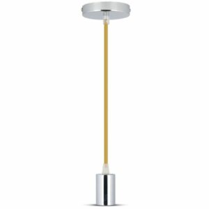 Chrome Metal Cup Pendant Light Beige