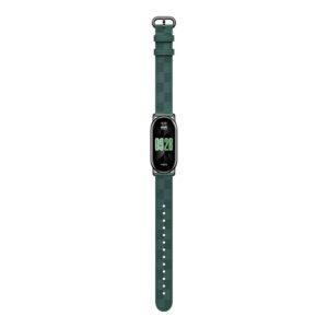 Cinturino Xiaomi a quadri per braccialetto attività Mi Smart Band 8 - Realizzato in pelle e metallo - Colore verde