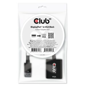 Club3D Adattatore Displayport 1.1A Male To Vga Female Active Black