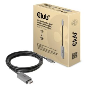 Club3D Cavo Usb Gen2 Type-C To Hdmi 4K120Hz 8K60Hz Hdr10 Con Dsc1.2 M/M 3M/9.84Ft