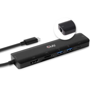 Club3D Usb Type C 7 In 1 Hub To Hdmi 4K60Hz+Sdtf Card Slot+2Xusba + Usb C Pd +Rj45