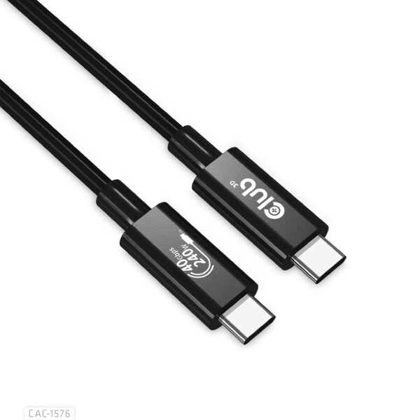 Club3D Usb4 Gen3X2 Type-C Bi-Directional Cable 8K60Hz,Data 40Gbps, Pd 240W(48V/5A) Epr M/M 1M / 3.28