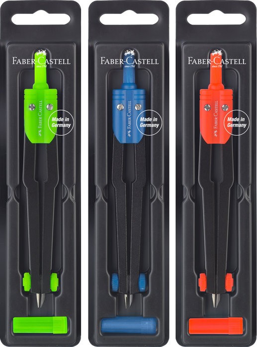 Compasso scolastico Faber-Castell - Circonferenze fino a Ø 360 mm Colori assortiti