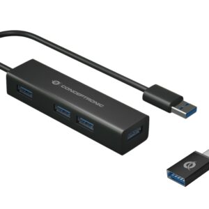 Conceptronic HUBBIES06B hub di interfaccia USB 3.2 Gen 1 (3.1 Gen 1) Type-A 5000 Mbit/s Nero