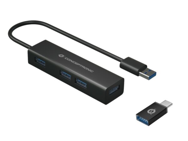 Conceptronic HUBBIES06B hub di interfaccia USB 3.2 Gen 1 (3.1 Gen 1) Type-A 5000 Mbit/s Nero