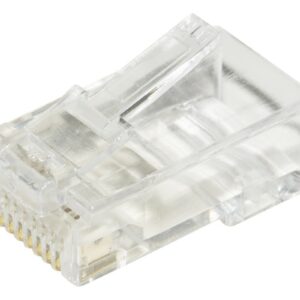 Confezione 100 Connettori 8 Poli Cat 5E Utp Non Schermato Rj45 Con Inserto Per Cavo Flessibile