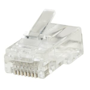 Confezione 100 Connettori 8 Poli Cat 6 Utp Non Schermato Rj45 Con Inserto Per Cavo Flessibile