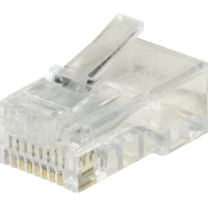 Confezione 100 Connettori 8 Poli Cat 6 Utp Non Schermato Rj45 Per Cavo Solido