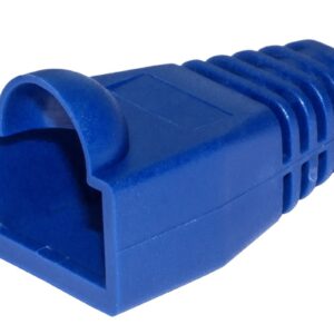 Confezione 100 Copriconnettori 6Mm Per Plug Rj45 8 Poli Cavo Cat 5E- 6 Blu