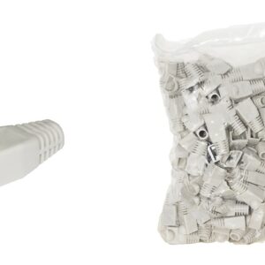 Confezione 100 Copriconnettori 6Mm Per Plug Rj45 8 Poli Cavo Cat 5E- 6 Grigio