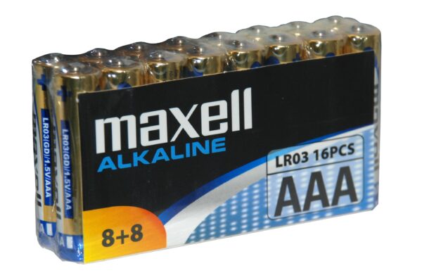 Confezione da 16 batterie alcaline Maxell LR03 AAA 1,5 V