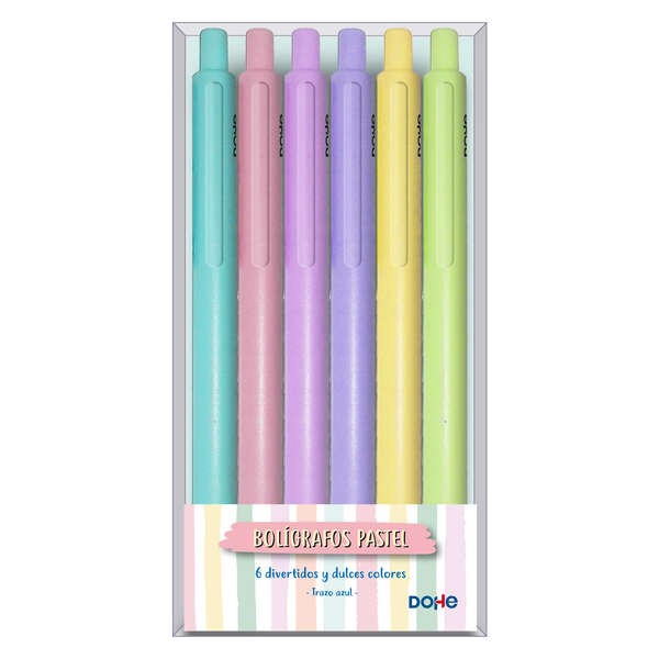 Confezione da 6 penne Dohe in toni pastello - Colori assortiti