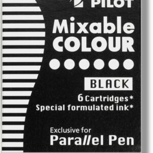 Confezione pilot da 6 ricariche per penne stilografiche parallele - Capacità 1 ml - Colore nero