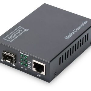 Convertitore 10/100/1000 Gigabit Media Converter Rj45 - Fibra Ottica Con Modulo Sfp