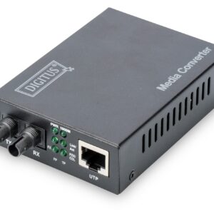 Convertitore 10/100/1000 Gigabit Media Converter Rj45 - Fibra Ottica St 1000Base-Sx,