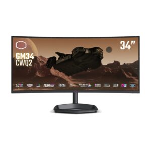 Cooler Master Monitor  Curvo 34 Led Va 21:9 Uwqhd 180Hz, 320 Cdm, 1500R, Usb-C Dock, Dp/Hdmi, Multimediale, Gm34-Cwq2