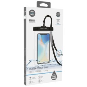 Custodia Impermeabile TechOneTech per Smartphone fino a 7 - Con Ciondolo - Resistenza IPX8 - Realizzata in PVC