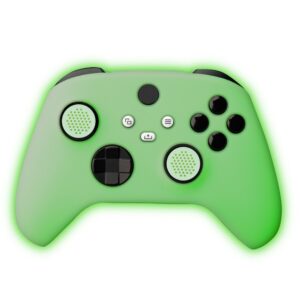 Custodia in silicone FR-TEC per Xbox che si illumina al buio - Grip inclusi - Si illumina al buio - Colore verde