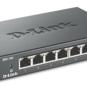 D-Link DGS-108 switch di rete Non gestito L2 Gigabit Ethernet (10/100/1000) Nero