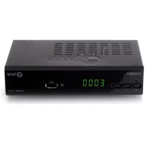 DECODER DIGITALE TERRESTRE HD DVB-T2 H265/HEVC WWIO DT2 TRINITY T2 SLIM