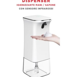 DISPENSER AUTOMATICO MANI E SAPONE 280ML CON SENSORE PIR GEL-DISPVT8601P