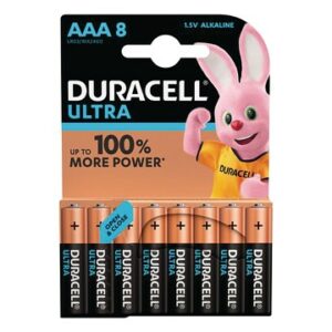 DURACELL ULTRA POWER BATTERIE MINI STILO AAA CONFEZIONE 8 PZ MX2400B8